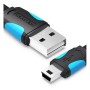 Comprar Cable USB 2.0 Vention VAS-A14-B050/ MiniUSB Macho - USB Macho/ 480Mbps/ 50cm/ Azul y Negro - Ganga Electrónica