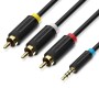 Comprar Cable Estéreo Vention BCBBG/ Jack 3.5 Macho - 3x RCA Macho/ 1.5m/ Negro - Ganga Electrónica