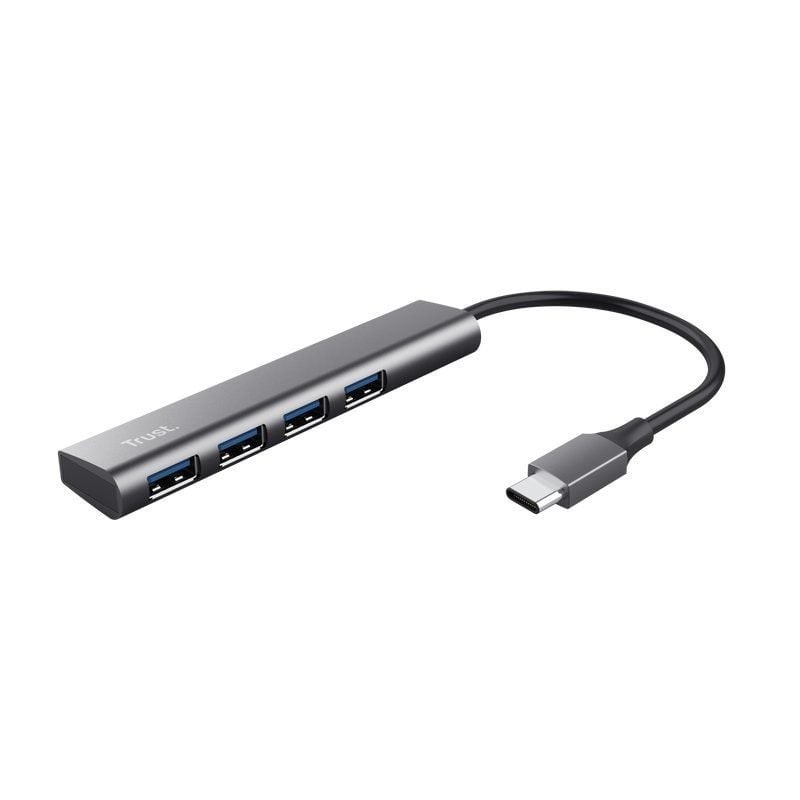 Comprar Hub USB Tipo-C Trust Halyx/ 4xUSB/ Gris - Ganga Electrónica