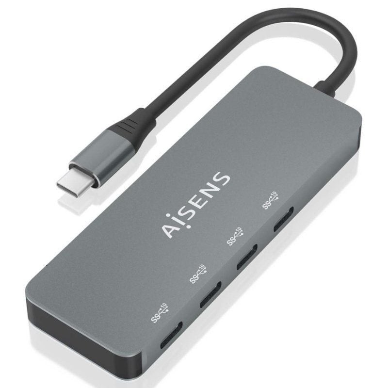 Comprar Hub USB Tipo-C Aisens A109-0695/ 4xUSB Tipo-C/ Gris - Ganga Electrónica