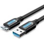 Comprar Cable USB 3.0 Vention COPBC/ USB Macho - MicroUSB Macho/ Hasta 10W/ 5Gbps/ 25cm/ Negro - Ganga Electrónica