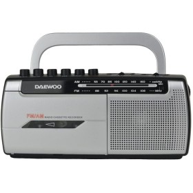 Comprar Radio Cassete Daewoo DW1107/ con Cable/ a Pilas/ Negra y Plateada - Ganga Electrónica