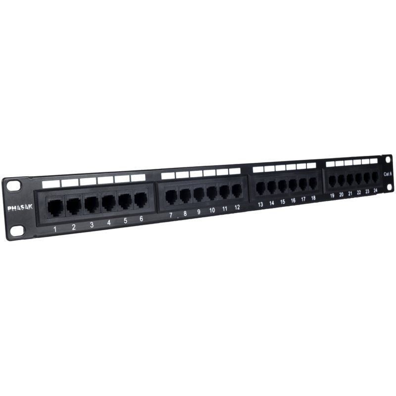 Comprar Patch Panel Phasak PU 2420/ 24 Puertos/ Cat.6/ Altura 1U - Ganga Electrónica