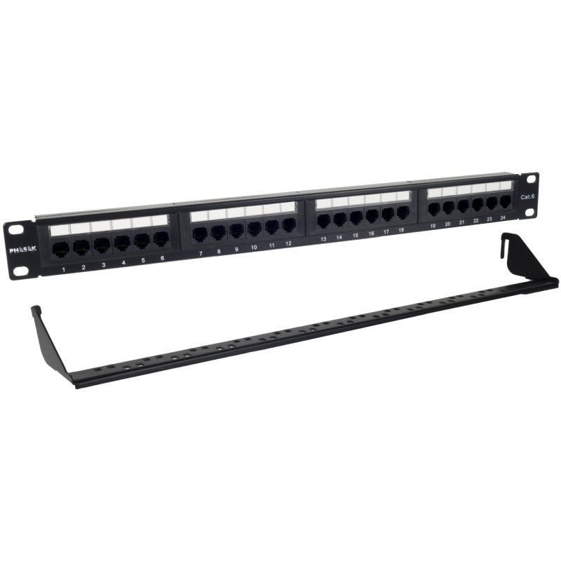 Comprar Patch Panel Phasak PU 2424/ 24 Puertos/ Cat.6/ Altura 1U/ Gestión de Cables - Ganga Electrónica