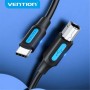 Comprar Cable USB 2.0 Tipo-C Vention CQUBH/ USB Tipo-B Macho - USB Tipo-C Macho/ 480Mbps/ 2m/ Negro - Ganga Electrónica
