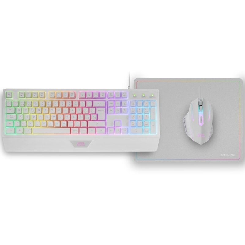 Comprar Pack Gaming Mars Gaming MCP124/ Teclado H-MECH + Ratón Óptico + Alfombrilla/ Blanco - Ganga Electrónica