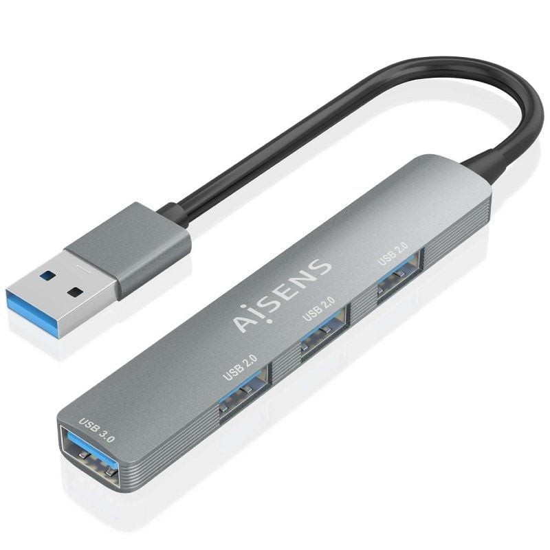 Comprar Hub USB 3.0 Aisens A106-0859/ 4xUSB/ Gris - Ganga Electrónica