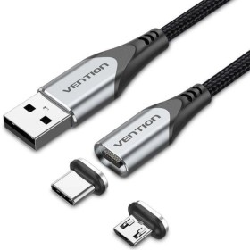 Comprar Cable de Carga Magnético USB Tipo-C con Adaptador MicroUSB Vention CQMHD/ MicroUSB Macho - USB Tipo-C Macho/ USB Macho/ 