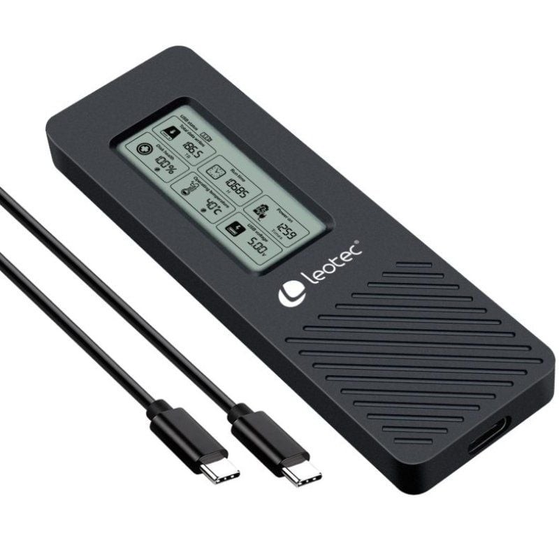 Comprar Caja Externa para Disco SSD M.2 NVMe Leotec LEM2EXT01/ USB 3.2/ con Pantalla LCD - Ganga Electrónica