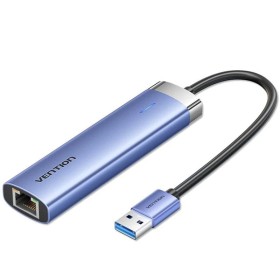 Comprar Hub USB 3.0 Vention TGFSB/ 3xUSB/ 1xRJ45/ 1xUSB Tipo-C PD/ Azul - Ganga Electrónica