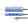 Comprar Hub USB 3.0 Vention TGFSB/ 3xUSB/ 1xRJ45/ 1xUSB Tipo-C PD/ Azul - Ganga Electrónica