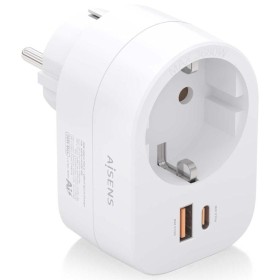 Comprar Enchufe Aisens ASPS-1A1C06-W/ 1 Toma de Corriente/ 1 USB Tipo-C PD/ 1 USB/ Blanco - Ganga Electrónica