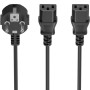 Comprar Cable Alimentación CPU Aisens A132-0865/ CEE7 Macho - 2x C13 Hembra/ 3m/ Negro - Ganga Electrónica