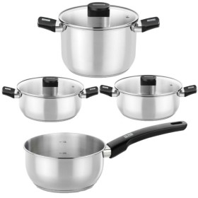Comprar Pack Batería de Cocina Elite Monix M240001/ Cazo Ø14cm/ Ollas Ø24cm/ Cacerolas Ø20 - 24cm/ Acero Inoxidable/ Apta para -