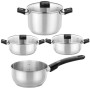 Comprar Pack Batería de Cocina Elite Monix M240001/ Cazo Ø14cm/ Ollas Ø24cm/ Cacerolas Ø20 - 24cm/ Acero Inoxidable/ Apta para -