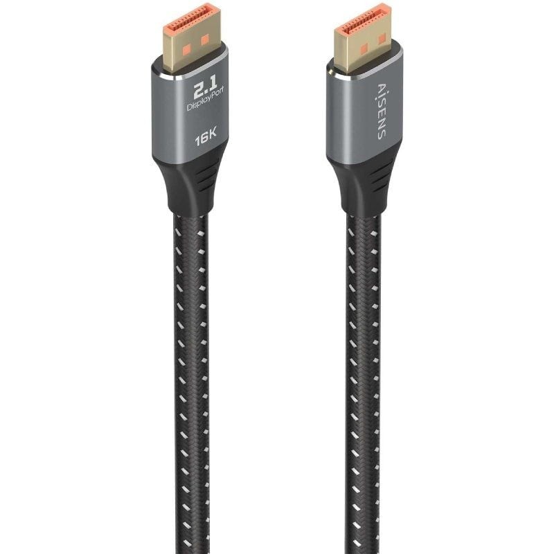 Comprar Cable DisplayPort 2.1 16K Aisens A158-0901/ DisplayPort Macho - DisplayPort Macho/ 80Gbps/ 1m/ Negro - Ganga Electrónica