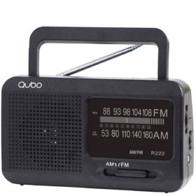 Comprar Radio Portátil QUBO R-222/ con Cable/ a Pilas/ Negra - Ganga Electrónica