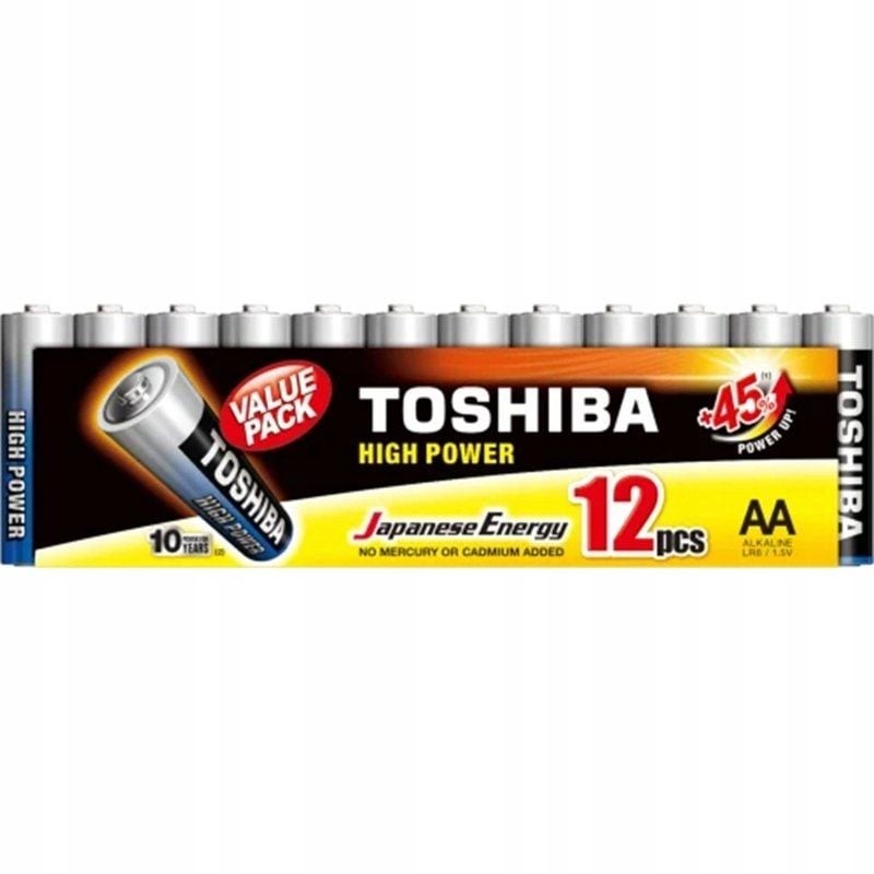 Comprar Pack de 12 Pilas AA Toshiba High Power LR6/ 1.5V/ Alcalinas - Ganga Electrónica