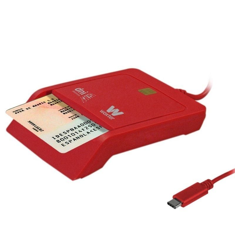 Comprar Lector de DNI y Tarjetas Woxter PE26-199/ USB Tipo-C/ Rojo - Ganga Electrónica