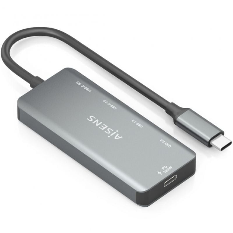 Comprar Hub USB Tipo-C Aisens A109-0946/ 2xUSB/ 2xUSB Tipo-C/ 1xUSB Tipo-C PD/ Gris - Ganga Electrónica
