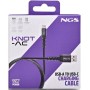 Comprar Cable USB 2.0 NGS KNOT-AC/ USB Macho - USB Tipo-C Macho/ 480Mbps/ 1m/ Negro - Ganga Electrónica