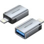 Comprar Adaptador OTG USB Vention CUCH0/ USB Hembra - Lightning Macho/ Azul - Ganga Electrónica