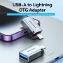 Comprar Adaptador OTG USB Vention CUCH0/ USB Hembra - Lightning Macho/ Azul - Ganga Electrónica