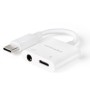 Comprar Adaptador Audio Nanocable 10.24.1206/ USB Tipo-C Macho - Jack 3.5 Hembra/ USB Tipo-C Hembra/ Blanco - Ganga Electrónica