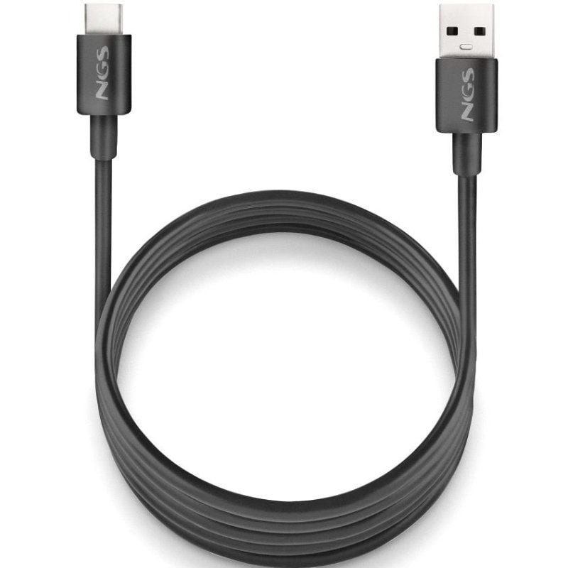 Comprar Cable USB 2.0 NGS ZYRO-AC/ USB Macho - USB Tipo-C Macho/ Hasta 15W/ 480Mbps/ 1m/ Negro - Ganga Electrónica
