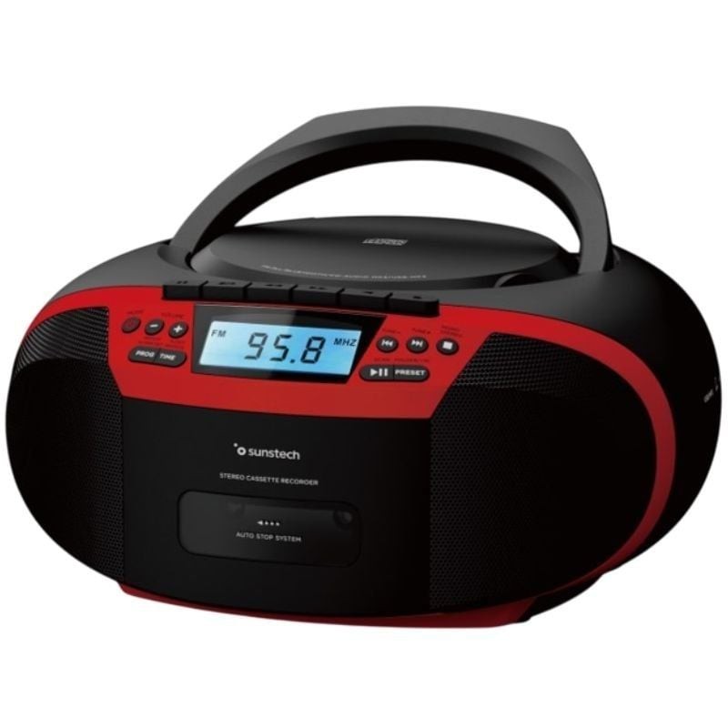 Comprar Radio CD Sunstech CXUM54BTRD/ a Pilas/ Rojo - Ganga Electrónica