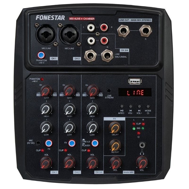 Comprar Mesa de Mezclas Fonestar MIX-4LIVE - Ganga Electrónica