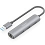 Comprar Hub USB Aisens ASUC-4P034-GR/ 3xUSB/ 1xRJ45/ Gris - Ganga Electrónica