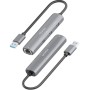 Comprar Hub USB Aisens ASUC-4P034-GR/ 3xUSB/ 1xRJ45/ Gris - Ganga Electrónica