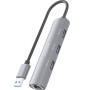 Comprar Hub USB Aisens ASUC-4P034-GR/ 3xUSB/ 1xRJ45/ Gris - Ganga Electrónica