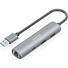 Comprar Hub USB Aisens ASUC-4P035-GR/ 1xUSB Tipo-C/ 2xUSB/ 1xRJ45/ Gris - Ganga Electrónica