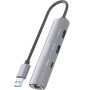 Comprar Hub USB Aisens ASUC-4P035-GR/ 1xUSB Tipo-C/ 2xUSB/ 1xRJ45/ Gris - Ganga Electrónica