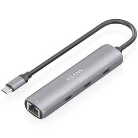Comprar Hub USB Tipo-C Aisens ASUC-4P041-GR/ 3xUSB Tipo-C/ 1xRJ45/ Gris - Ganga Electrónica