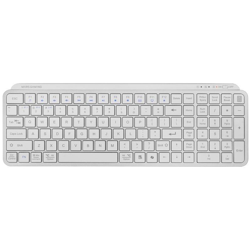 Comprar Teclado Compacto Inalámbrico Mars Gaming MK-SILENKEYS/ Blanco - Ganga Electrónica
