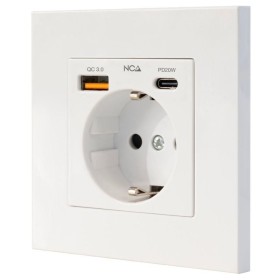 Comprar Roseta de Pared Nanocable 10 35 0011/ 1 Schuko/ 1 USB Tipo-C/ 1 USB - Ganga Electrónica