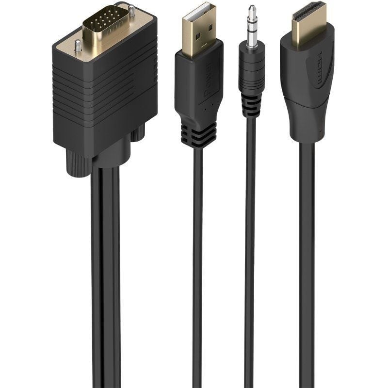 Comprar Cable Conversor Aisens A115-1008 SVGA Macho - USB Macho - Jack Macho/ HDMI Macho/ 1.5m/ Negro - Ganga Electrónica