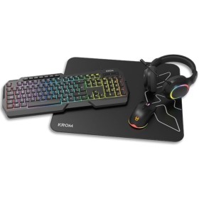 Comprar Pack Gaming KROM Kenta/ Teclado RGB + Ratón + Alfombrilla + Auriculares - Ganga Electrónica