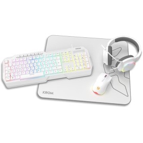 Comprar Pack Gaming KROM Kenta/ Teclado RGB + Ratón + Alfombrilla + Auriculares/ Blanco - Ganga Electrónica