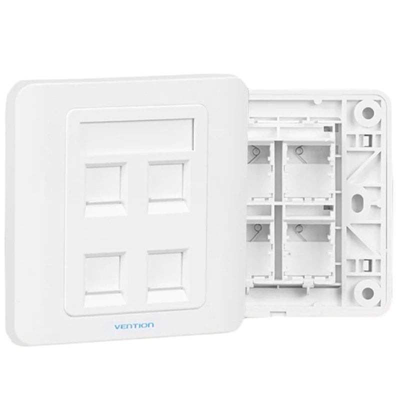 Comprar Placa de Pared Tipo 86 Vention IFFW0/ 4 Puertos RJ45 - Ganga Electrónica