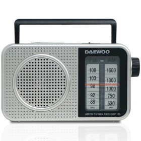 Comprar Radio Portátil Daewoo DW1125/ a Pilas/ Gris Metalizado - Ganga Electrónica