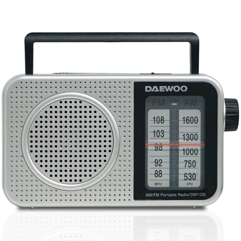 Comprar Radio Portátil Daewoo DW1125/ a Pilas/ Gris Metalizado - Ganga Electrónica