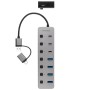 Comprar Hub USB + USB Tipo-C Nanocable 10.16.4510/ 4xUSB/ 3xUSB Tipo-C/ 1xUSB Tipo-C PD/ Gris - Ganga Electrónica