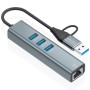 Comprar Hub USB + USB Tipo-C 3.2 Aisens A109-1033/ 3xUSB/ 1xRJ45/ Gris - Ganga Electrónica