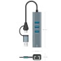 Comprar Hub USB + USB Tipo-C 3.2 Aisens A109-1033/ 3xUSB/ 1xRJ45/ Gris - Ganga Electrónica