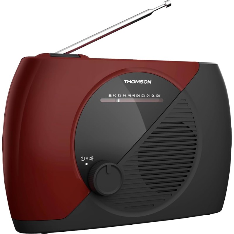 Comprar Thomson Analogue FM Radio Powered BY Mains OR Batteries Black/red RT353 - Ganga Electrónica