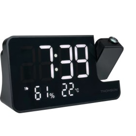 Comprar Thomson FM Clock Radio Alarm With 70 Stored Stations And Projector Negro USB-C Charger CP100T - Ganga Electrónica